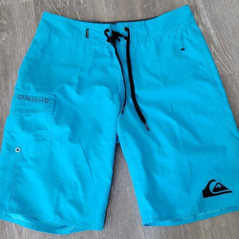 Quicksilver Blue Swim Trunks Size 29